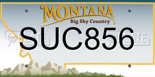 SUC856 Montana License Plate
