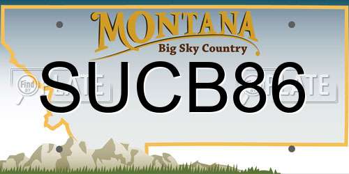 SUCB86 Montana License Plate