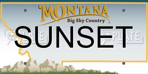 SUNSET Montana License Plate