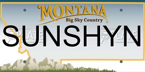 SUNSHYN Montana License Plate