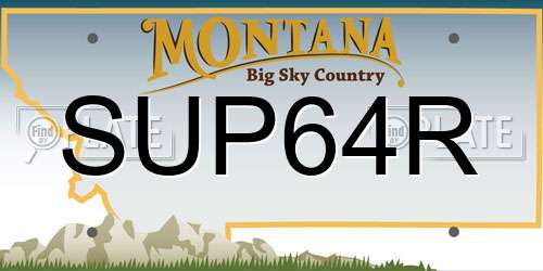 SUP64R Montana License Plate