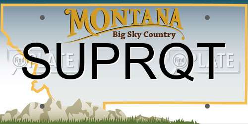 SUPRQT Montana License Plate