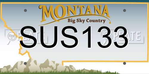 SUS133 Montana License Plate