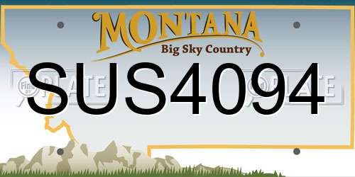 SUS4094 Montana License Plate
