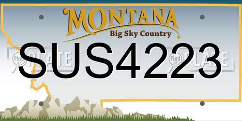 SUS4223 Montana License Plate
