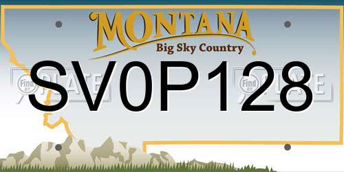 SV0P128 Montana License Plate