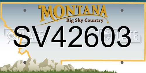 SV42603 Montana License Plate