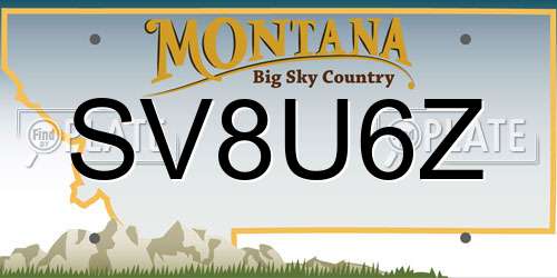 SV8U6Z Montana License Plate