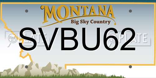 SVBU62 Montana License Plate