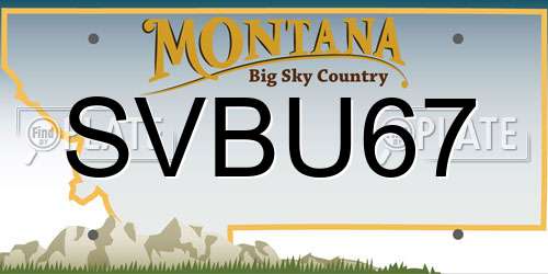SVBU67 Montana License Plate