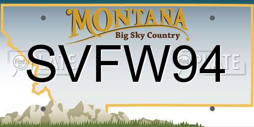 SVFW94 Montana License Plate