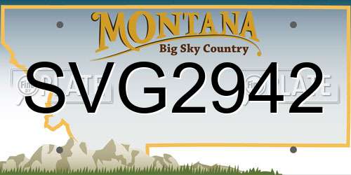SVG2942 Montana License Plate