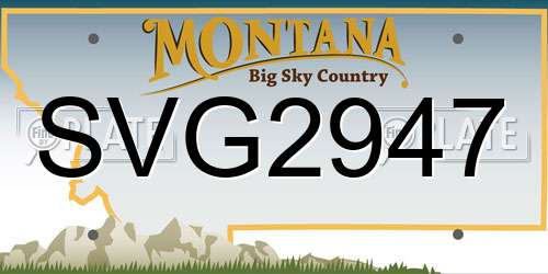 SVG2947 Montana License Plate