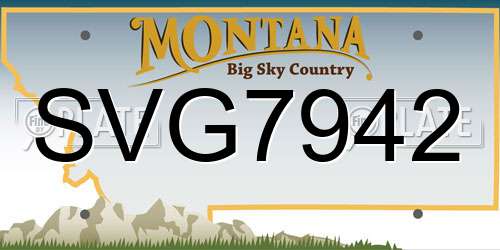 SVG7942 Montana License Plate