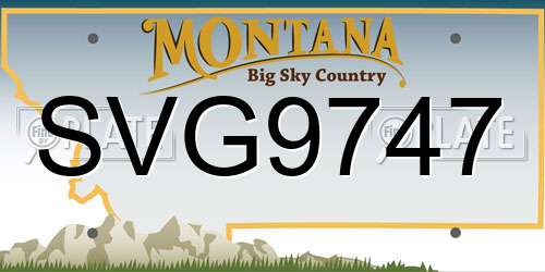 SVG9747 Montana License Plate