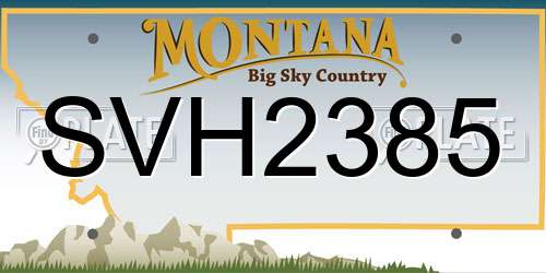 SVH2385 Montana License Plate