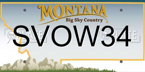 SVOW34 Montana License Plate