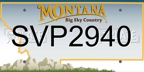 SVP2940 Montana License Plate