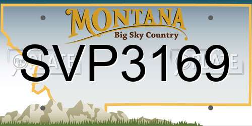 SVP3169 Montana License Plate