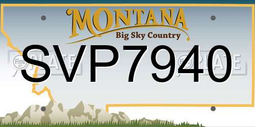 SVP7940 Montana License Plate