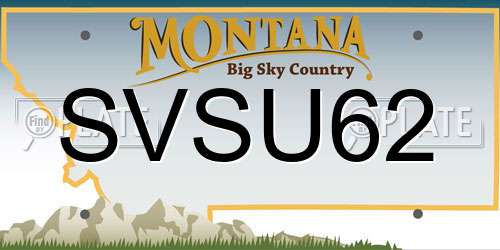 SVSU62 Montana License Plate
