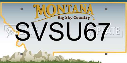 SVSU67 Montana License Plate