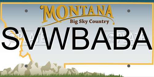 SVWBABA Montana License Plate