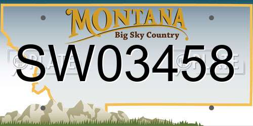 SW03458 Montana License Plate
