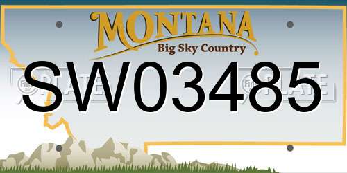 SW03485 Montana License Plate