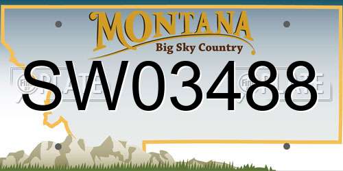 SW03488 Montana License Plate