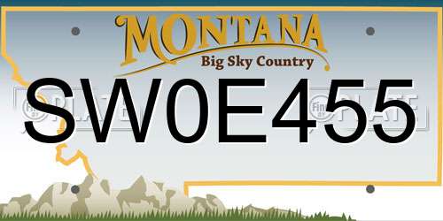 SW0E455 Montana License Plate