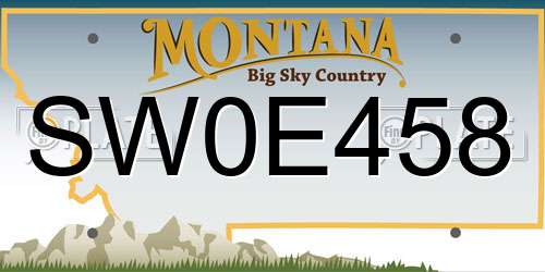 SW0E458 Montana License Plate