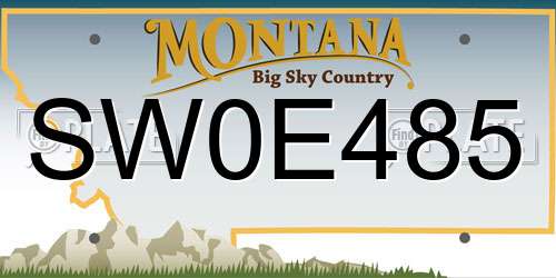 SW0E485 Montana License Plate
