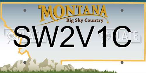 SW2V1C Montana License Plate