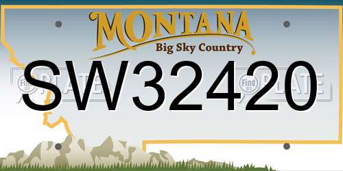 SW32420 Montana License Plate
