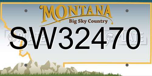 SW32470 Montana License Plate