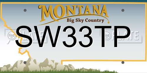 SW33TP Montana License Plate