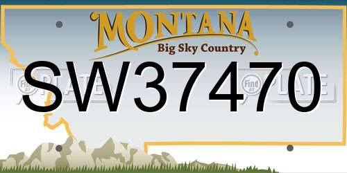 SW37470 Montana License Plate
