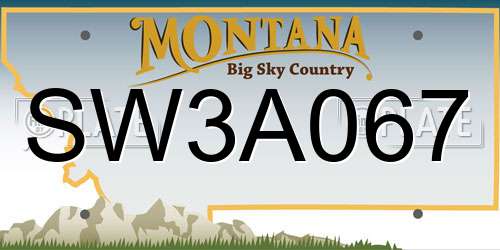 SW3A067 Montana License Plate
