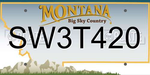 SW3T420 Montana License Plate