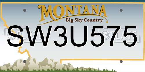 SW3U575 Montana License Plate