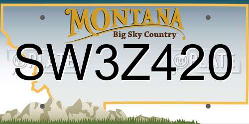 SW3Z420 Montana License Plate