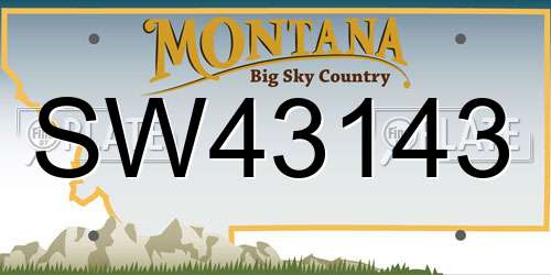 SW43143 Montana License Plate