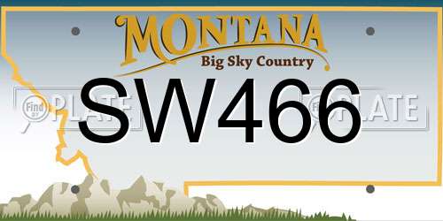 SW466 Montana License Plate