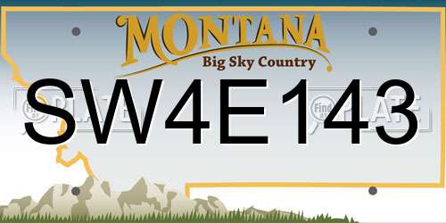 SW4E143 Montana License Plate