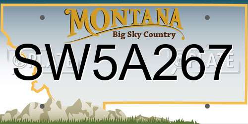 SW5A267 Montana License Plate