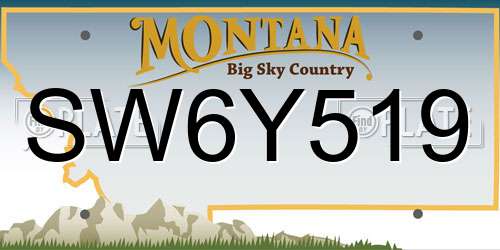 SW6Y519 Montana License Plate