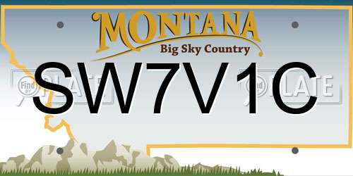 SW7V1C Montana License Plate