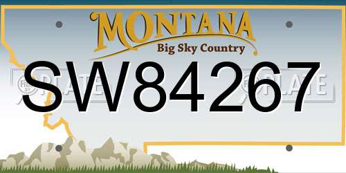 SW84267 Montana License Plate