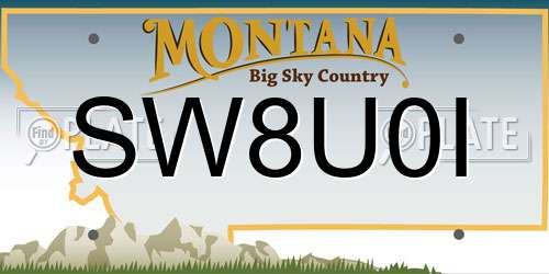 SW8U0I Montana License Plate